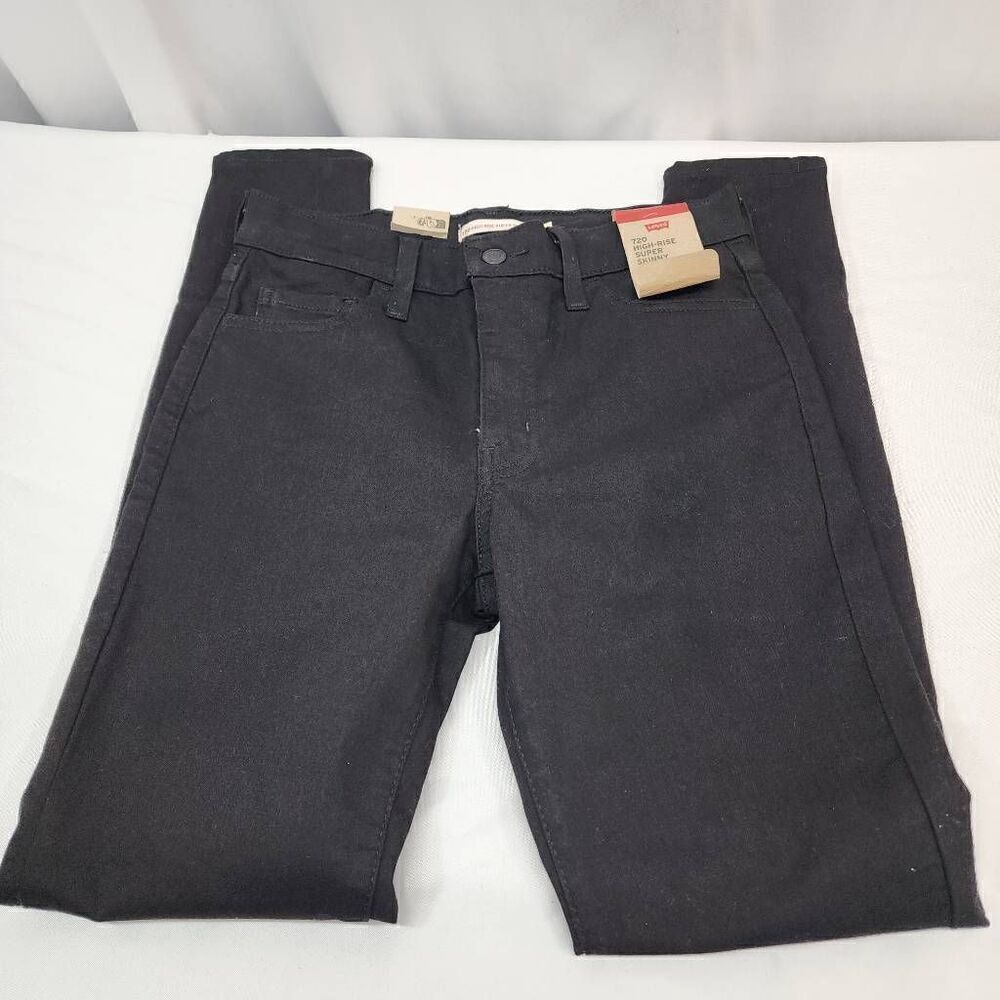 Levi's Size 29 Women's 720 High Rise Super Skinny Black Denim Jeans. NWT - Picture 8 of 9